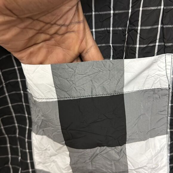 Ali Miles Black and White Check Print Long Sleeve Button Down Blouse size M - Picture 4 of 11